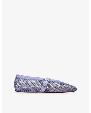 Alaïa Ballerina Mesh And Suede Ballet Flats - Blue