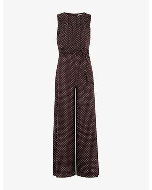 Phase Eight Janine Spot-Print Woven Jumpsuit - Brown