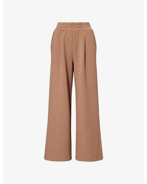 Varley Pleated Wide-Leg Stretch-Jersey Jogging Bottoms - Brown