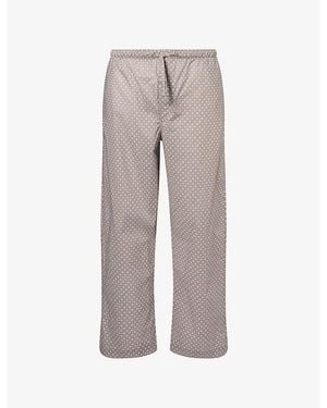 Derek Rose Ledbury 96 Printed Cotton Trousers - Grey