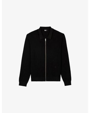 The Kooples Honeycomb Knitted Cardigan - Black