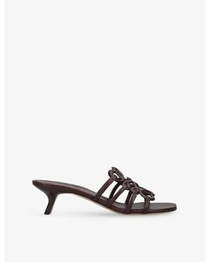 Loewe Petal Anagram 45 Leather Heeled Slides - Multicolour