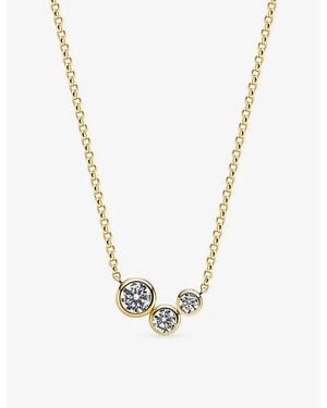Sif Jakobs Sardinien Tre 18Ct-Plated Sterling And Cubic Zirconia Pendant Necklace - Metallic