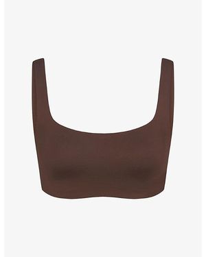 NikeSKIMS Matte Scoop-Neck Sports Bra - Brown