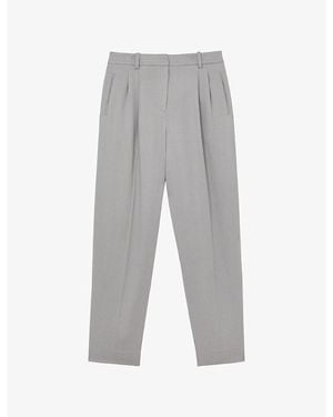 Reiss Clay Tapered-Leg Lyocell Pants - Gray