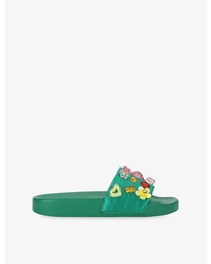 Kurt Geiger Meena Eagle Woven Slides - Green