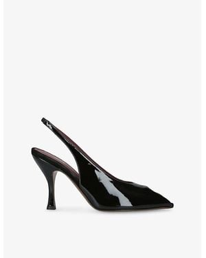 Neous Hamal Patent-Leather Slingback Courts - Black