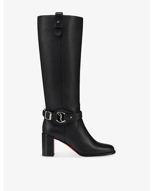Christian Louboutin Dianouchette Botta 70 Leather Heeled Boots - Black