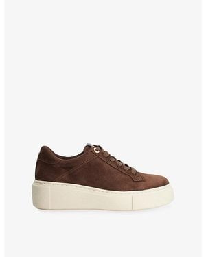 Dune Evienne Flatform Suede Trainers - Brown