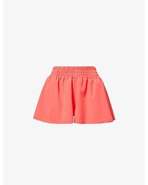 WE Are Tala Floaty Ruched-Waist Woven Shorts - Red
