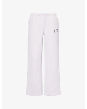 The Couture Club Logo-Embroidered Straight-Leg Cotton Jogging Bottoms - White