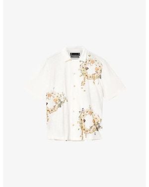 AllSaints Fleur Lis Floral-Print Cotton Shirt - Metallic