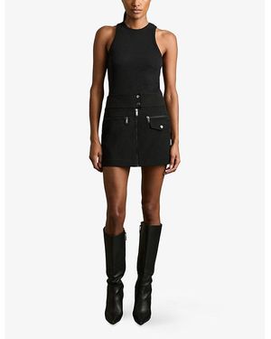 【海外限定】REISSスカート☆Black Poppy Zip-Through Ponte Min Buy Reiss Black Poppy Zip-Through Ponte Mini Skirt from Next USA