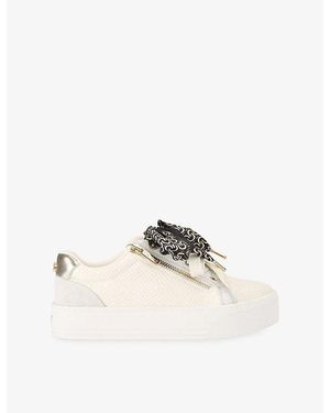 Carvela Kurt Geiger Sorrento Scarf Faux-Leather Trainers - White