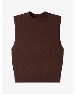 Sandro Cropped Sleeveless Jumper - Brown