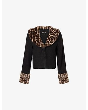 Sister Jane Velma Leopard Boucle Jacket - Black