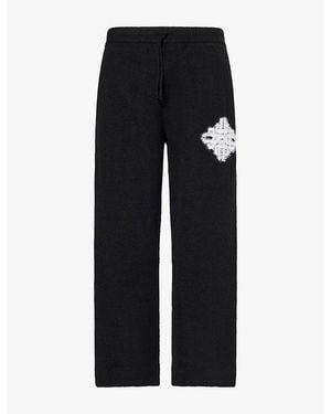 The Couture Club Brand-Emblem Knitted Jogging Bottoms - Black