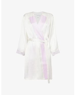 Nk Imode Francesca Short Silk Robe - White