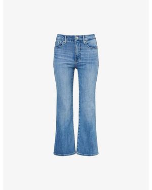 GOOD AMERICAN Good Legs Cropped Mini Boot-Cut Denim Jeans - Blue