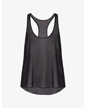 Because Of Alice Sheer Scoop-Neck Chiffon Tank Top - Black