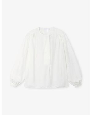 The White Company Round-Neck Relaxed-Fit Woven Blouse - White