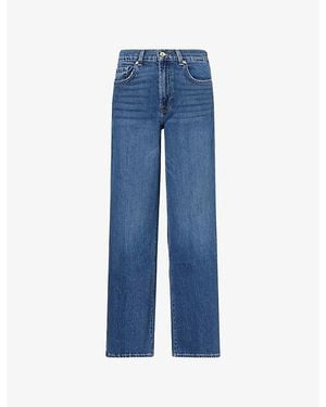 7 For All Mankind Stovepipe Straight-Leg Denim Jeans - Blue