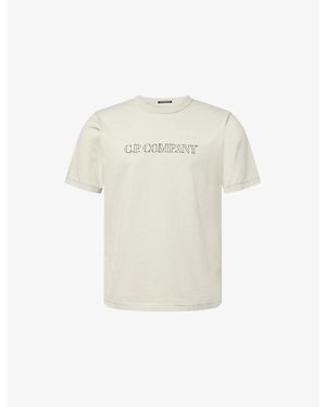 C.P. Company Brand-Embroidered Cotton T-Shirt - White
