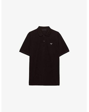 Prada Triangle-Logo Cotton-Piqué Polo Shirt Xxl - Black