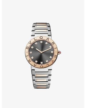 BVLGARI Stainless-Steel, 18Ct Rose- And Diamond Quartz Watch - White