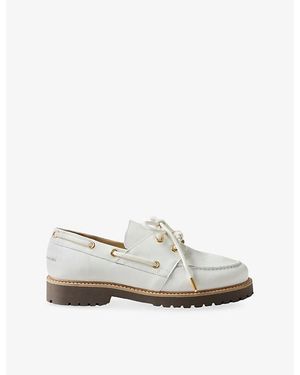 Claudie Pierlot Leather Boat Shoes - White