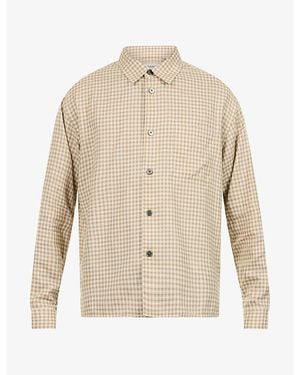 FRAME Check Patch-Pocket Cotton-Blend Shirt - Natural