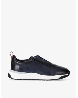 Santoni Leather Innova Sneakers - Blue