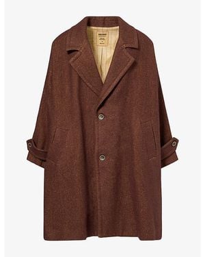 Uma Wang Cassie Oversized Linen And Wool-Blend Coat - Brown