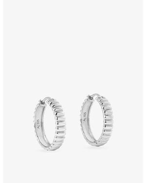 Astley Clarke Aurora Ridge 925 Hoop Earrings - White