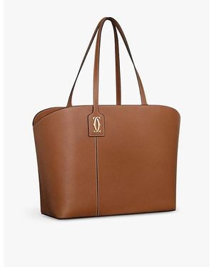 Cartier C De Leather Tote Bag - Brown