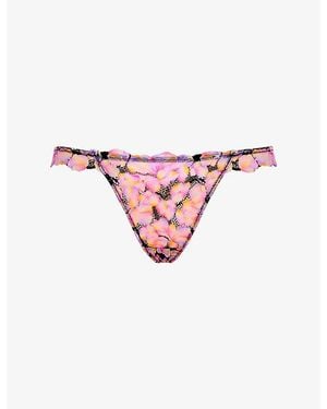 Savage x Fenty Sun Tide Floral Lace Thong - Pink