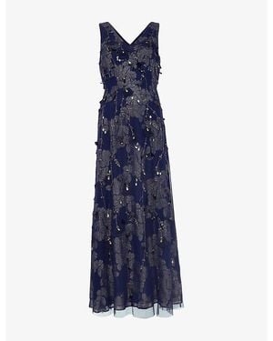 Phase Eight Romita Embellished Woven Maxi Dress - Blue