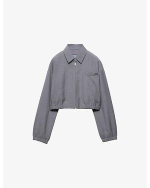Prada Light Mohair Wool Blouson Jacket - Grey
