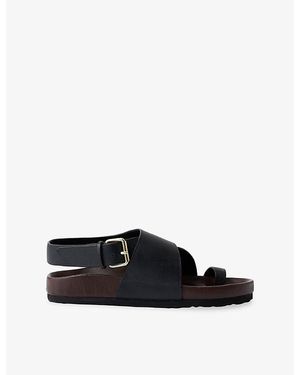 Soeur Domani Leather Sandals - Black
