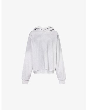 Acne Studios Oversized Brand-Print Cotton-Blend Hoody - White