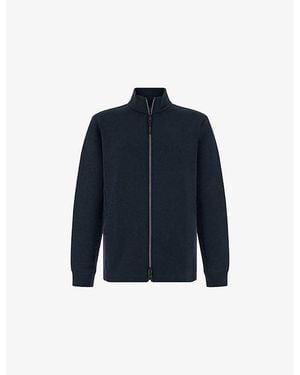 BOGGI B Tech Scuba Zip Cotton-Blend Sweatshirt - Blue