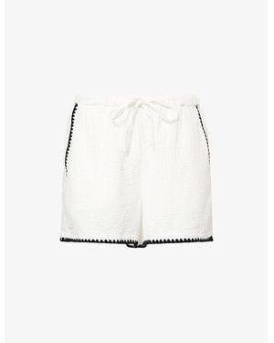 Rails X Lspace Sunny Stitch Cotton Shorts - White