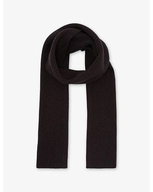 Reiss Chesterfield Ribbed Merino-Wool Scarf - Black