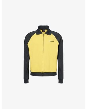 Daily Paper Colour-Block Collared Jersey Track Jacket - Yellow