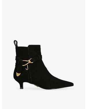 Steve Madden Roller Suede Kitten-Heel Ankle Boots - Black
