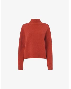 Whistles Funnel-Neck Relaxed-Fit Wool Jumper - Red