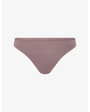 Calvin Klein Perfectly Fit Stretch-Woven Thong - Purple