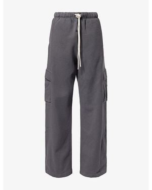 Fear Of God Cargo Relaxed-Fit Cotton-Fleece Jogging Bottoms - Grey