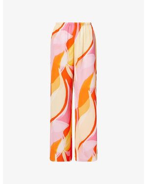 Away That Day St Barts Wide-Leg Woven Trousers - Orange