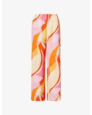 Away That Day St Barts Wide-Leg Woven Trousers - Orange